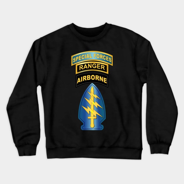 Airborne - SF SSI - SF Tab - Ranger Tab Crewneck Sweatshirt by twix123844